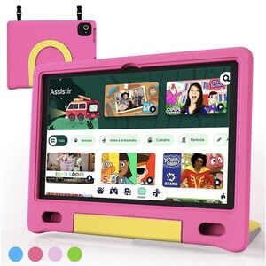 10.1" HD Screen Android 14 Tablet for Kids 64GB Octa-Core WiFi Dual Camera PINK